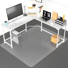 Office Chair Mat for Carpeted Floor, 63"x51" Clear Desk Mat for Carpet Large Protector Floor Mat On Low Pile Carpets, Easy Glide Rolling Plastic Floor Mat, Computer Chair Mat for Home Office