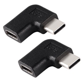 KUOQIY 2 PCS Left and Right Angled USB Type-C, USB C Angle Adapter, Type C 3.1 Male to Female Adapter, for Laptop Tablet Phone