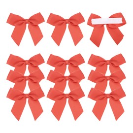 MECCANIXITY 12Pcs Premade Mini Grosgrain Ribbon Bow 2" Self Adhesive Tape Satin Ribbon Bows for DIY Craft Gift Wrapping Wedding Birthday Party Decorations Red