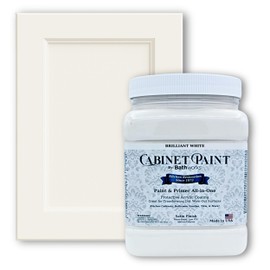 Bathworks Cabinet & Furniture Paint - Ready-to-Use, No Prep Required - American-Made, Low VOC, Smooth, Professional Finish - Ideal for Kitchen Cabinets, Bathroom Vanities & More (Brilliant White, 1 Quart)