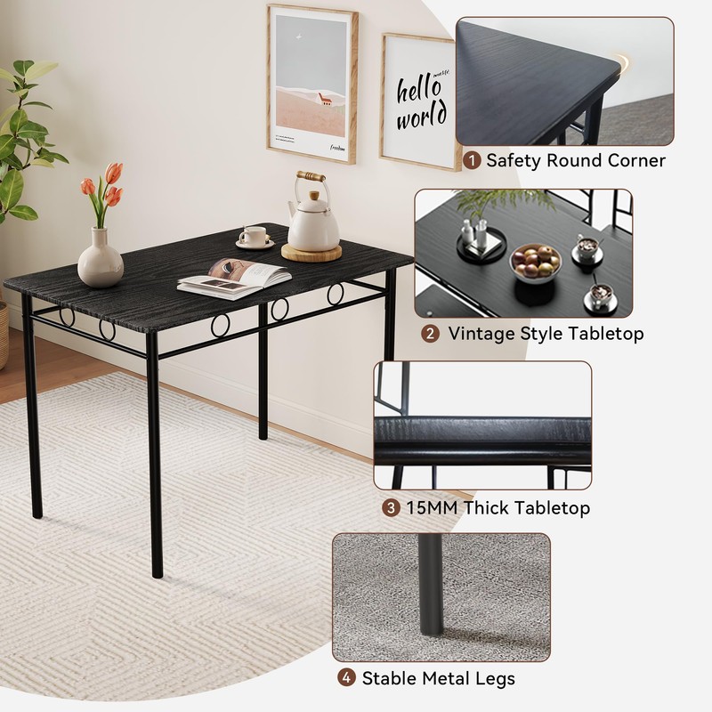 Vipbear Kitchen Dining Table Set for 4, 5-Piece Kitchen Table