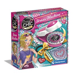 Clementoni 18692 Maquina apply Spiel Crazy Chic Machine-Art And Crafts For Girls Ages 7, Strass Stickers, multi-coloured, Medio