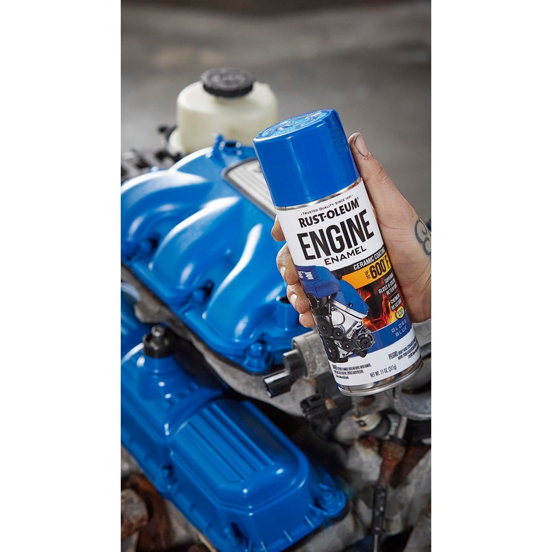 Rust-Oleum 363574 Engine Enamel Spray Paint, 11 oz, Gloss Blue