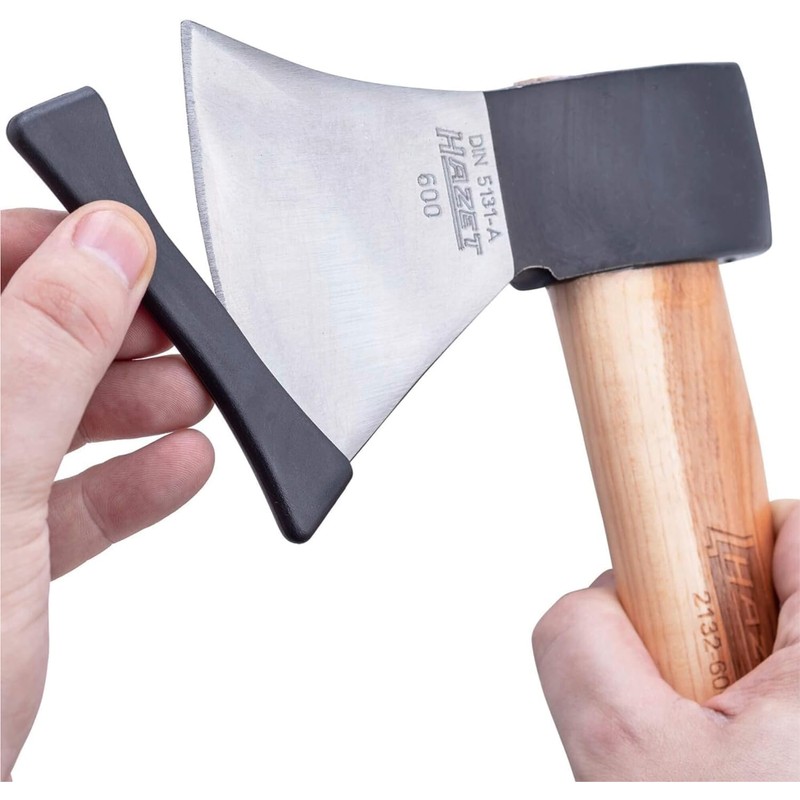 HAZET Hand Hatchet 2132-600, Double Safety Wedge, Specially Polished Sheath