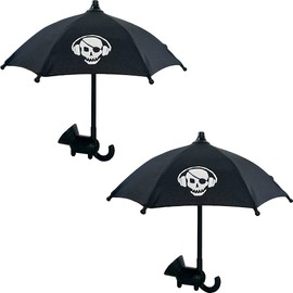 WAYUTO 2Pcs Cell Phone Sunshade Holder Universal Upgrade Adjustable Mobile Phone Portable Mini Umbrella Sun Hood Outdoor Piggy Phone Suction-Cup Desktop Holder Silicone Durable Weather Protector Skull