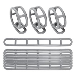AIMEKE Pack of 10 Plastic Guy Elements, Tension Rubber Guy Elements for Awnings, Extra Strong, Guy Ladder, Rubber Tensioner for Tents, Awnings, Canopies, Grey