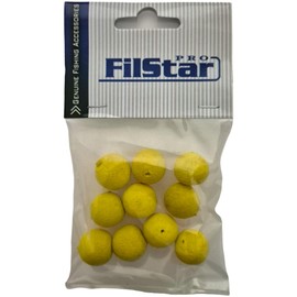 PRO FILSTAR Zig Rig Pop Up Foam Ball Yellow Pack of 10 Diameter 15 mm Fishing Hook Pop Up Bait Pop Up Fishing Carp Fishing Assembly Fishing Bait Fishing Bait Feed Accessories Carp Hook Carp Set