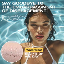 Leterly 24 Pcs Glitter Freckles Face Tattoo,Gold Face Glitter Makeup Patches Cute Sparkle Freckles Patches Waterproof Makeup Speckles for Face Accessories for Women Girls