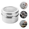 Sosoport 8pcs Magnetic Stainless Steel Spice Containers Airtight Spice Jars
