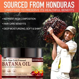 TOPLING Raw Batana Oil for Hair Growth, 100% Natural Pure Dr. Sebi Batana Oil from Honduras, Prevent Hair Loss, Promotes Hair Growth and Thickness for Men & Women