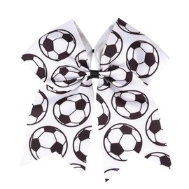 JCLIFE Soccer Cheer Hair Bows for Girls – Large 7” Soccer Hair Bows for Ponytails, Cheerleading, Teams, and Players – Set of 2