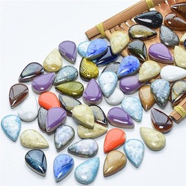 500g/1.1lb Random Color Irregular Ceramics Mosaic Tiles,DIY Making Creative Ceramic Mosaic Tiles for DIY Craft Plates Flowerpots Vases Cups Mosaic Making Supplies (Small Raindrop)