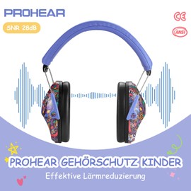 PROHEAR 032 Hearing Protection Children, Noise Protection Headphones Children with Autism, Passive Capsule Ear Protectors for Primary Schools, Adjustable Earmuffs for Concert, SNR 28 dB Hearing