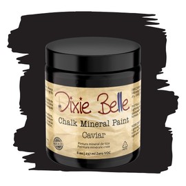 Dixie Belle Paint Company Chalk Finish Furniture Paint | Caviar (8oz) | Matte Black Chic Chalk Mineral Paint | DIY Furniture Paint