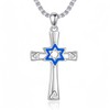 LES OSEWA Blue Star of David Necklace for Men Sterling