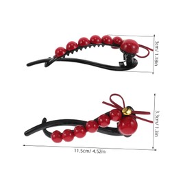 Healvian Hair Jaw Clips French Twist Hair Pin Resin Red Decorative Barrette Plastic Large Hair Clips for Thick Hair