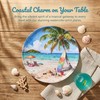 molidiki 12-Piece Melamine Dinner Plates, 10.5" Beach Coastal, BPA-Free.
