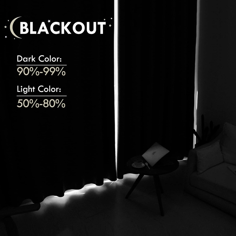 DWCN Blackout Curtains Thermal Insulated Energy Saving Bedroom and Kitchen