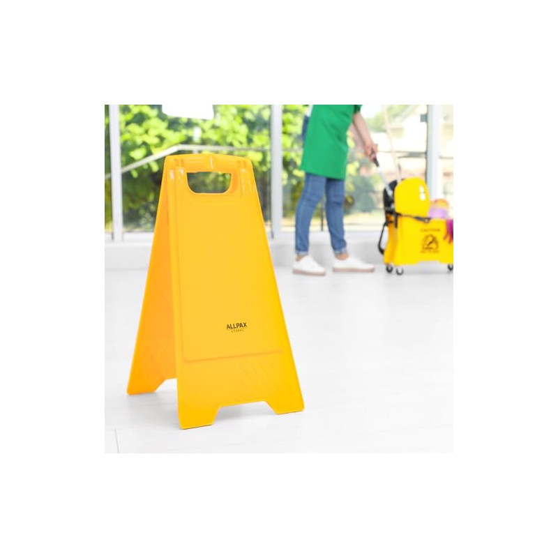 Allpax STOPPO Warning Stand Neutral Polypropylene in Orange/Yellow – Foldable