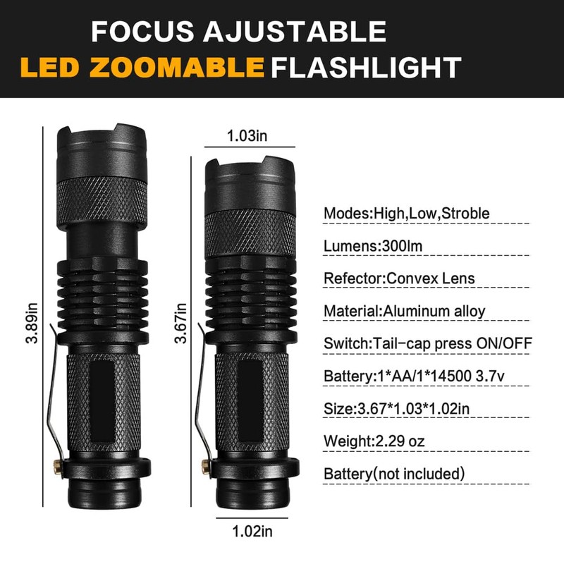 MVIOCS 2 Pack LED Flashlight Mini Flashlight Red Green Blue