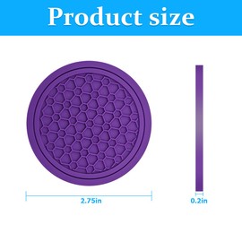Mandark 4PCS Car Cup Holder Coasters, 2.75 Inch Non-Slip Insert Water Bottle Holder Pads, Dustproof Automotive Interior Accessories Mat, Universal for Vehicles, Trucks, RVs and More (Purple)