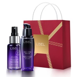 L'BEL - Set Nocturne, Sérum 30 ml + Hidratante 50 ml + Bolsa Regalo, Rutina de Cuidado Facial, Skincare, para Todas Edades, Rosto Saludable y Descansado, Potencia Renovación Nocturna de Piel