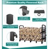 Fandature 8Ft Firewood Rack Adjustable Fireplace Wood Holder For Outdoor