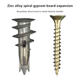 Indprod Zinc Self-Drilling Drywall Anchor Kit with Screws,10pcs Heavy Duty Metal Wall Anchors Kit,Hollow-Wall Anchor Kit and Galvanized Phillips Drive Flat Head Screws - 20 Pieces All Together,42mm