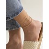 4pcs Ankle Bracelets for Women Gold Boho Beach Anklet Chain