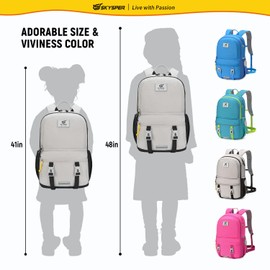 SKYSPER Kids Backpack - 18L School Backpacks Girls Multi-compartment Travel Bags Boys Bookbag Teen with DIY Sticker