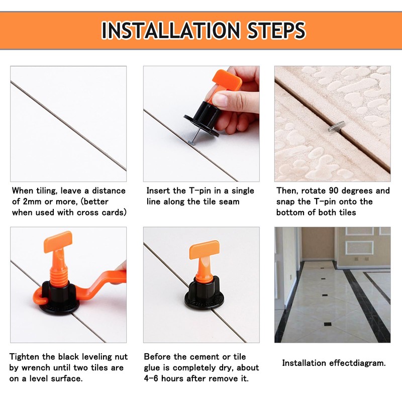 Wkmamo Pack of 402 Tile Levelers, Reusable Tile Leveler, Tile