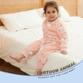Sleeping Bag with Feet, Baby Pyjamas, Warm Flannel Winter Sleeping Bag, Romper with Zip, Winter Sleeping Bag with Legs, Sleeves, Pyjamas, Children's Sleepsuit, Girls, Boys, 0-6 Years, Kat Rosa