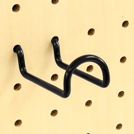 Waki Sangyo ANB-810 Hook Double Perforated Board Dedicated Wall Storage Shelves Display Accessory Hanging, 2 Pieces, Black, 2 Inches (50 mm)