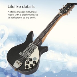 Wooden Miniature Electric Guitar, 4.7inch Wooden Mini Guitar Model Display Electric Guitar Replica Collectible Figurines Miniature Musical Instruments for Home Decoration