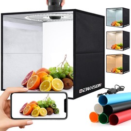 BENOISON Light Box Photography - 16"x16" Portable Shooting Tent with 120 LEDs & 6 Backdrops for Jewelry Watches Cosmetics Food Photography