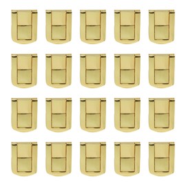 Sscon 20 Pack Hasp Latch Catch Lock1.69" x 1.26" (LxW) Retro Style Iron Hasp Decorative Buckle Lock for Jewellery Box Wooden Case Cabinet Toolbox（Gold)