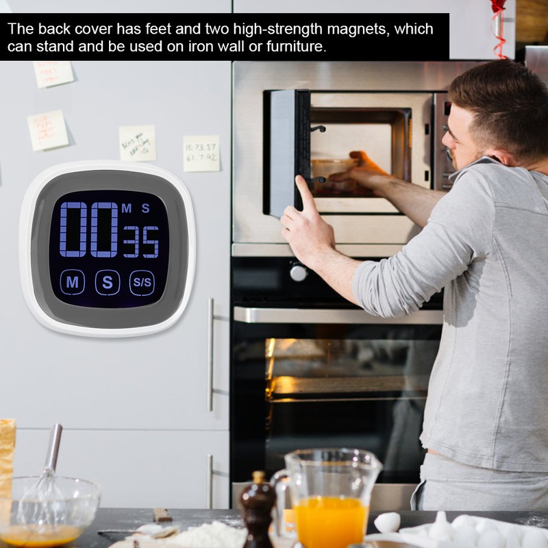 Digital Kitchen Timer Big Screen Loud Alarm BBQ Countdown Reminders