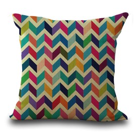 Hengjiang WEIANG Colorful Geometric Abstract Linen Cushion Cover Pillowcases Throw Pillow Case Scatter Sofa Decoration 18x18 (01)