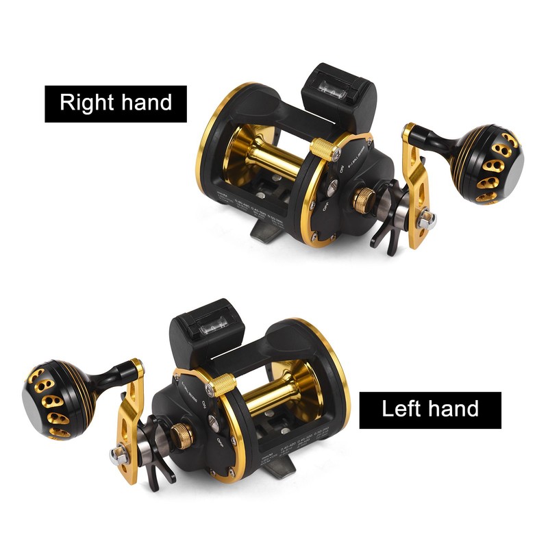 Fishing Reel Line Counter Reel 6+1 Ball Bearings Left/Right Ice
