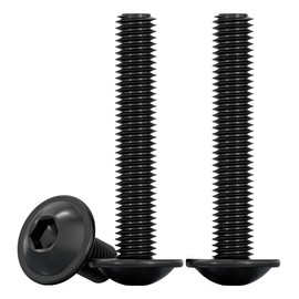 Drenky Flanged Button Head Screws M6 X 40mm 20 Pack Socket Flanged Button Screws 304 Stainless Steel Black Hexagon Socket Pan Head Screws Fully Thread Machine Screws, Rustproof