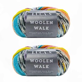 2PCs Superwash Sock Wool for Knitting, 4 Ply Sock Yarn from 75% Pure Wool - 25% Polymide, 50g Sock Hand Knitting Yarn