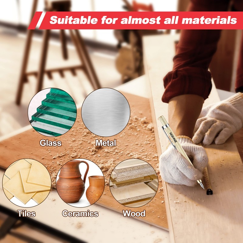 6 Pack Carpenter Pencil with Sharpener, Mechanical Carpenter Pencils with