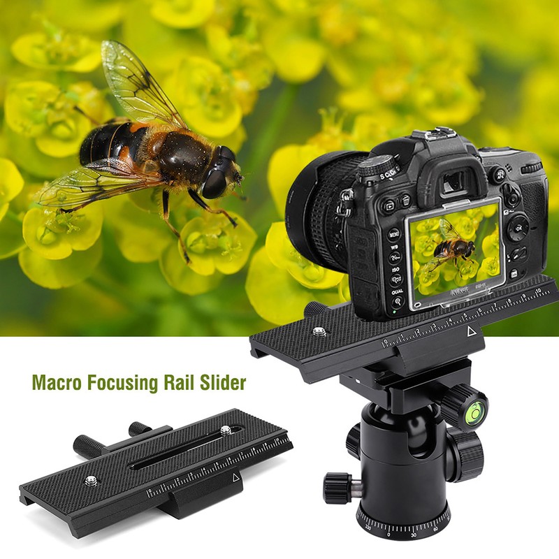 2 Way Macro Focusing Rail Slider with 1/4" Mounting Screw