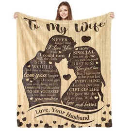 COZYCRIB Gifts for Wife to My Wife Blanket Wedding Anniversary Valentine's Day Birthday Gifts from Husband Love Gifts for her(50x60 Inch)
