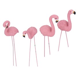 4 Pcs Flamingo Garden Statue, Pink Flamingo Yard Decorations for Patio Lawn Garden Decorations Pink Flamingo Yard Decorations