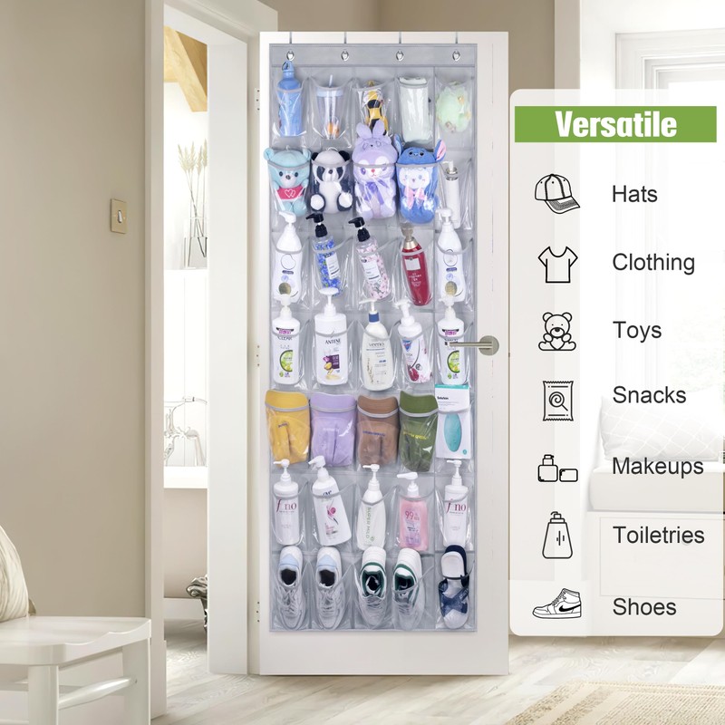 MISSLO 35 Clear Large Pockets Over The Door Shoe Organizer