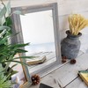 AAZZKANG Wood Framed Mirror 20"x16" Rectangular Rustic Wall Mirror Farmhouse