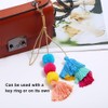 HLIWS Colourful Tassel Keyring, Handmade Colourful Boho Pom Pom Tassel