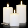 12 Pcs White Flameless Candles Flat Top LED Candles with