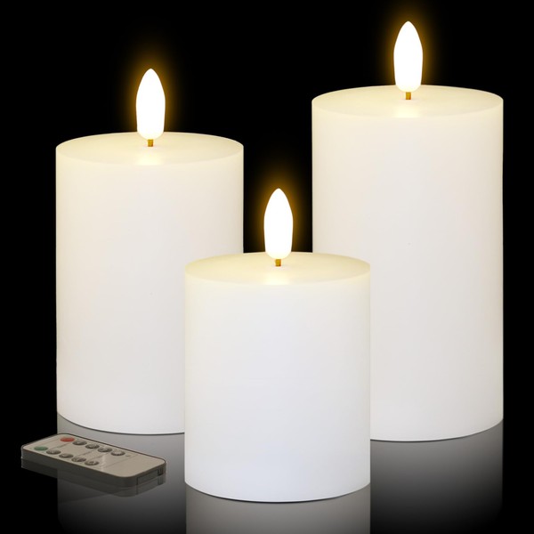 12 Pcs White Flameless Candles Flat Top LED Candles with